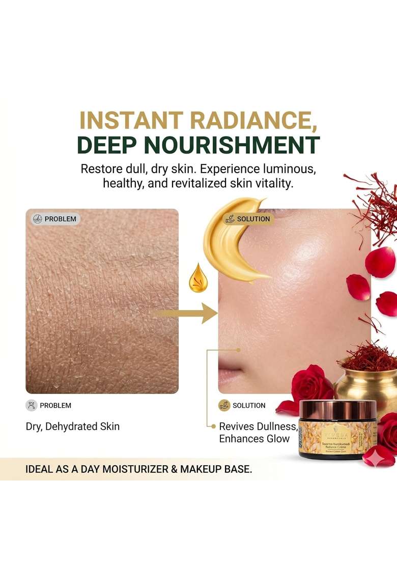 Viveda Essentials Swarna Kumkumadi Radiance Cream Ayurvedic Face Cream for Glowing Skin - Indya