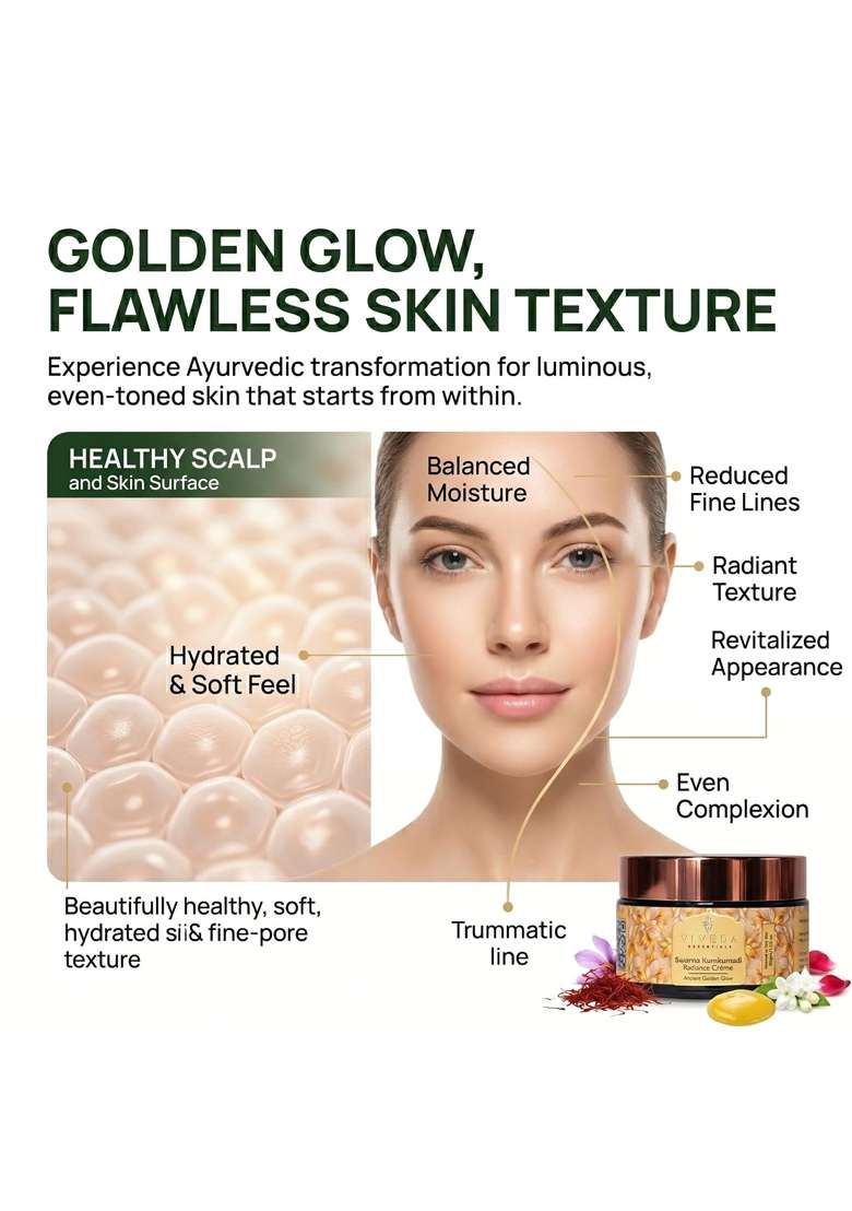 Viveda Essentials Swarna Kumkumadi Radiance Cream Ayurvedic Face Cream for Glowing Skin - Indya