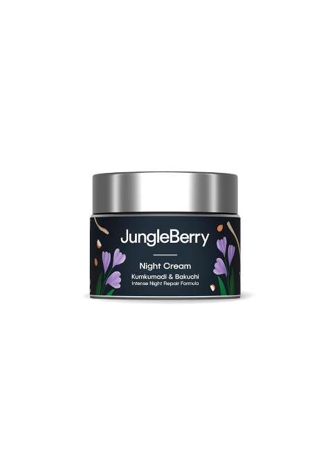 Jungleberry Kumkumadi and Bakuchi Night Cream with Intense Night Repair Formula Cream for Brightness Skin