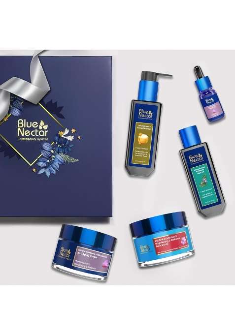 Blue Nectar Bestsellers for Women and Men Natural Skincare Diwali Gift Box Suitable for Birthday Pack of 5