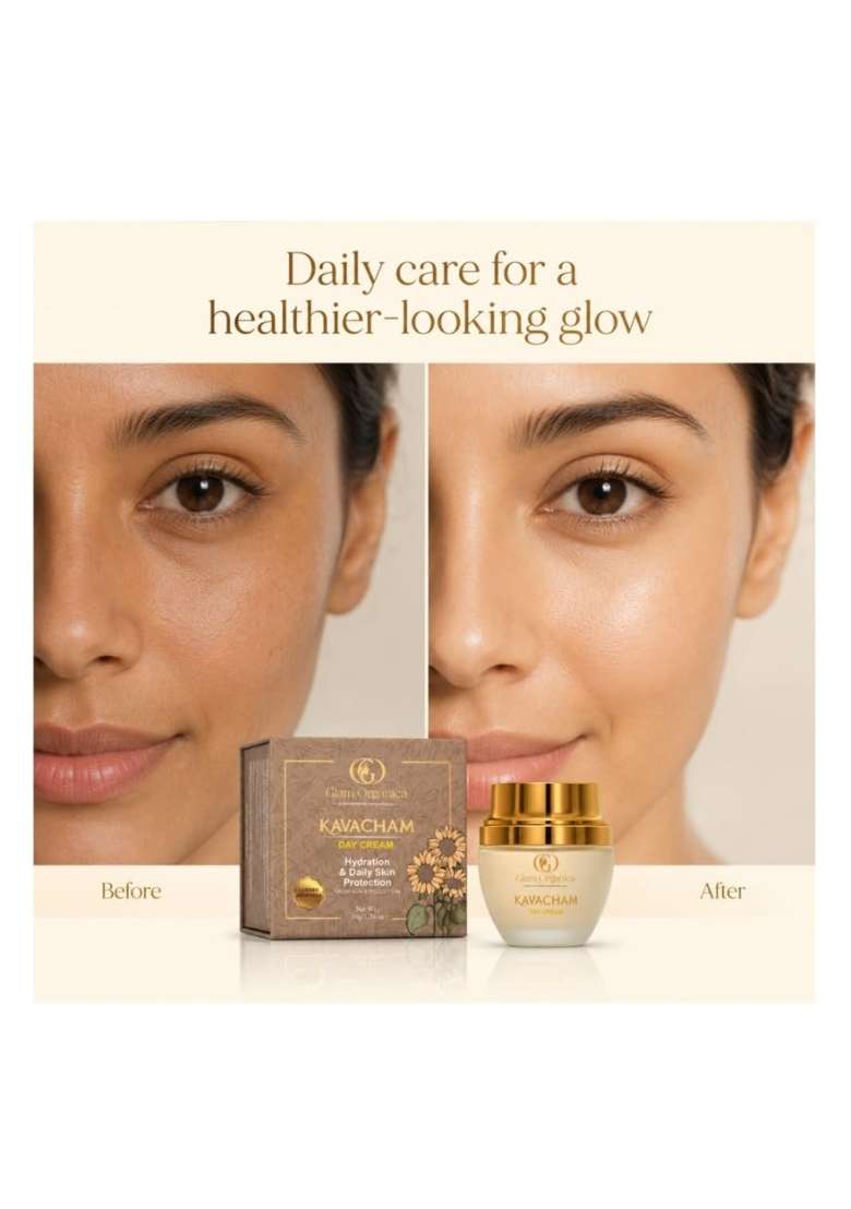 GLAM Organica Kavacham Day Cream 50 G Daily Hydration and Sun Protection - Indya