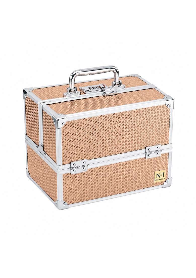NFI Essentials Makeup Vanity Box for Women Professional Cosmetic Organizer Case with Lock and Multi Layer - Indya
