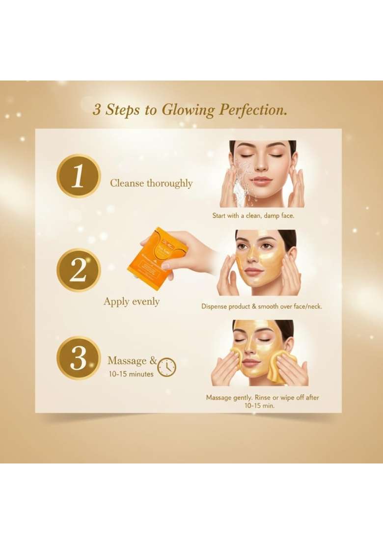 La Marinere Pure Gold Facial Kit for Men and Women Ideal for All Skin Type Pack of 5 - Indya