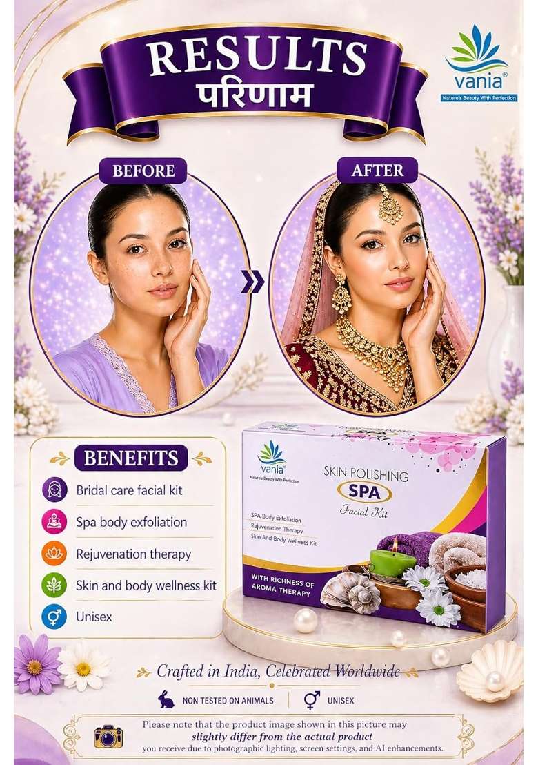 Vania Skin Polishing SPA Facial Kit 2000 GM Plus 100 ML for Men and Women - Indya