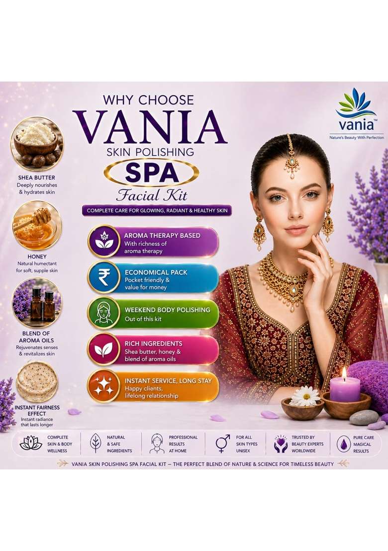 Vania Skin Polishing SPA Facial Kit 2000 GM Plus 100 ML for Men and Women - Indya