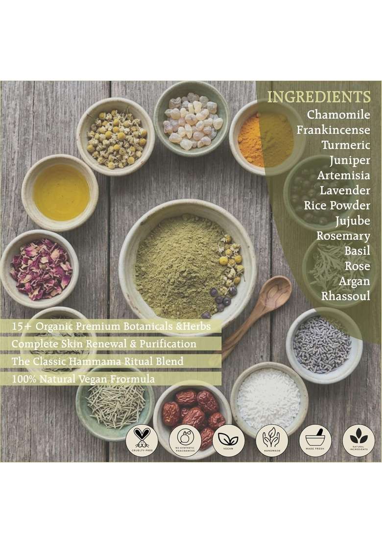 Exomoon Moroccan Green Tebrima Powder and Bridal Glowing Cream Combo for Face for Glowing Skin Oil Control - Indya