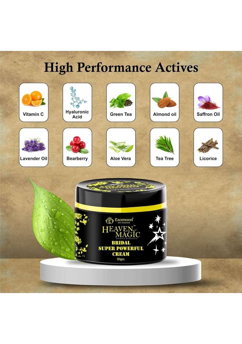 Exomoon Moroccan Green Tebrima Powder and Bridal Glowing Cream Combo for Face for Glowing Skin Oil Control - Indya