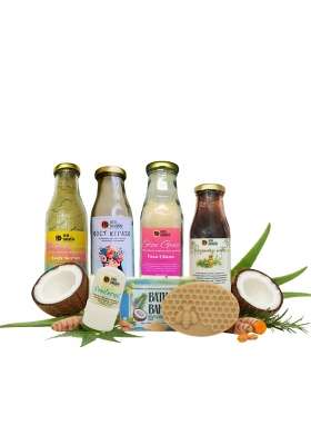 Bath Bakers 24 Womens Complete Skincare Kit Body Scrub Hair Mask Shampoo Face Ubtan Rosemary Water