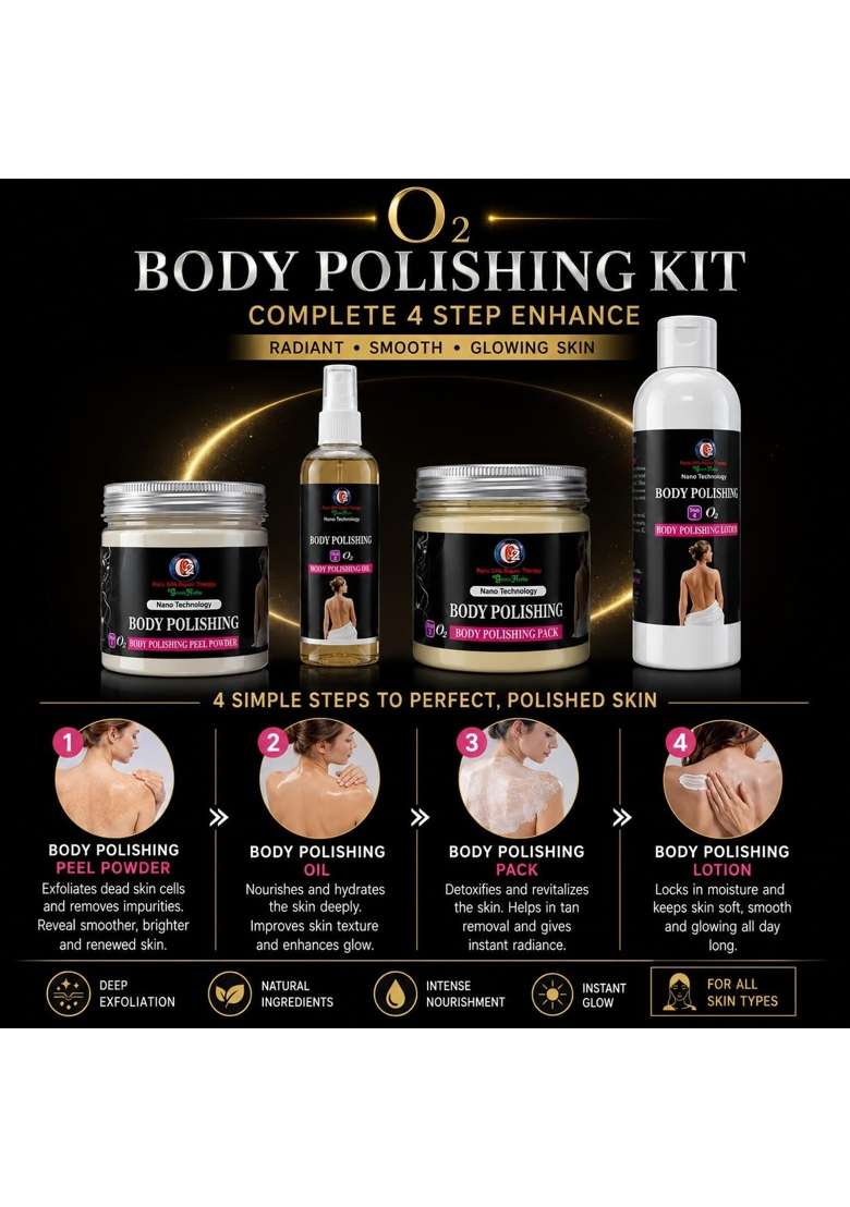 O2 Green Organics Body Polishing Kit Skin Polishing and Tan Removal Kit - Indya