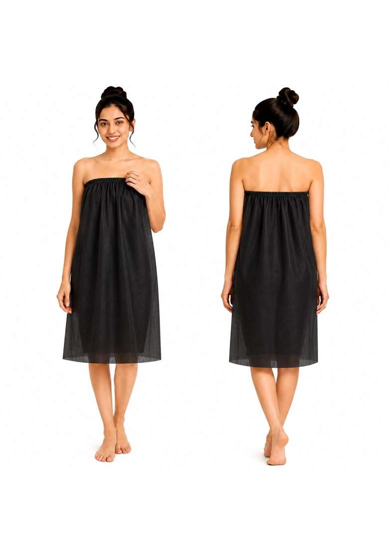 Leios Black Disposable Facial Gown for Women Buy 100 Get 5 Free 30 GSM Non Woven Salon Spa Gown for Waxing - Indya