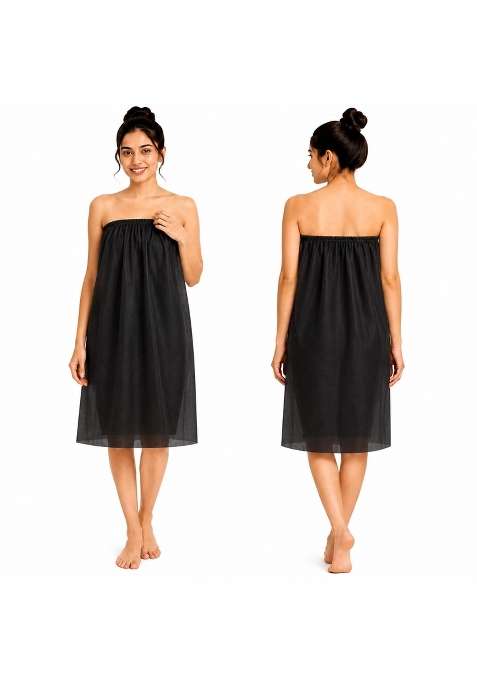 Leios Black Disposable Facial Gown for Women Buy 100 Get 5 Free 30 GSM Non Woven Salon Spa Gown for Waxing