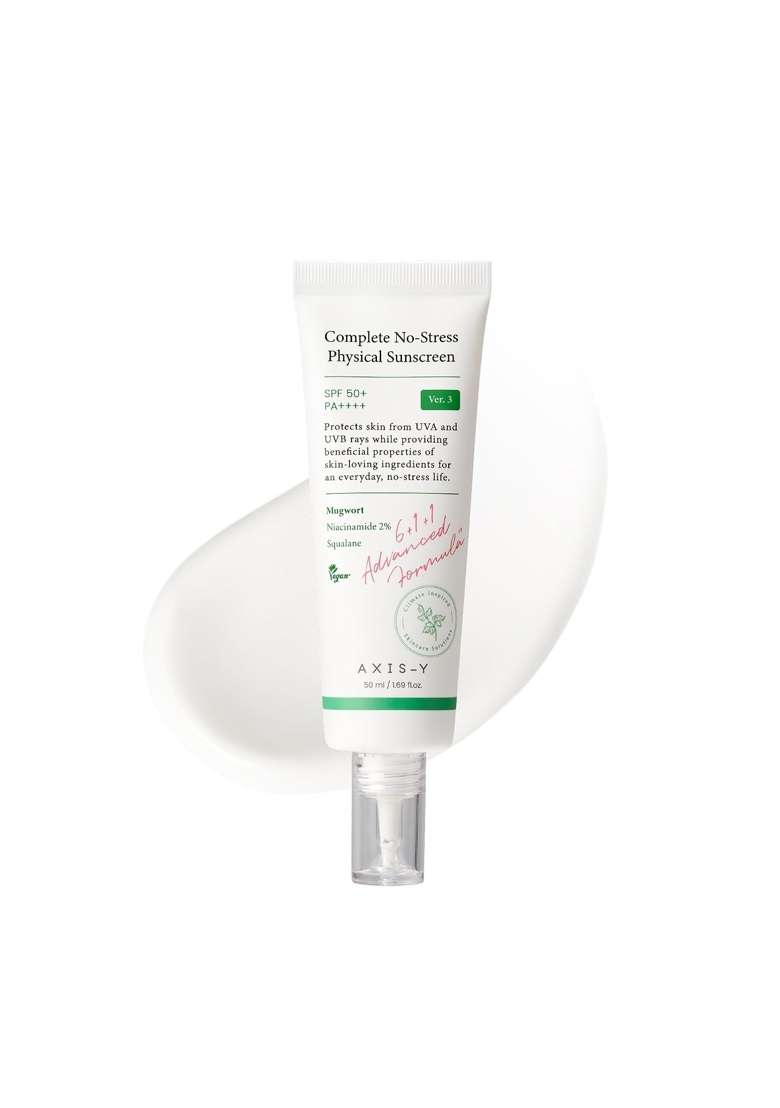 AXIS Y White Complete No Stress Physical Sunscreen V3 SPF 50 Mineral Sunscreen with 2 Percent Niacinamide - Indya