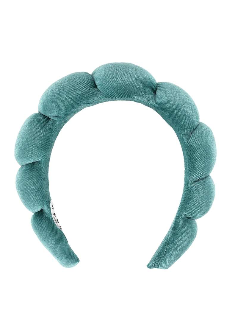 Bella Velvet Puffy Makeup Headband Non Slip One Size Green - Indya