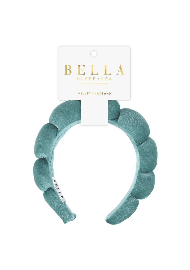 Bella Velvet Puffy Makeup Headband Non Slip One Size Green - Indya