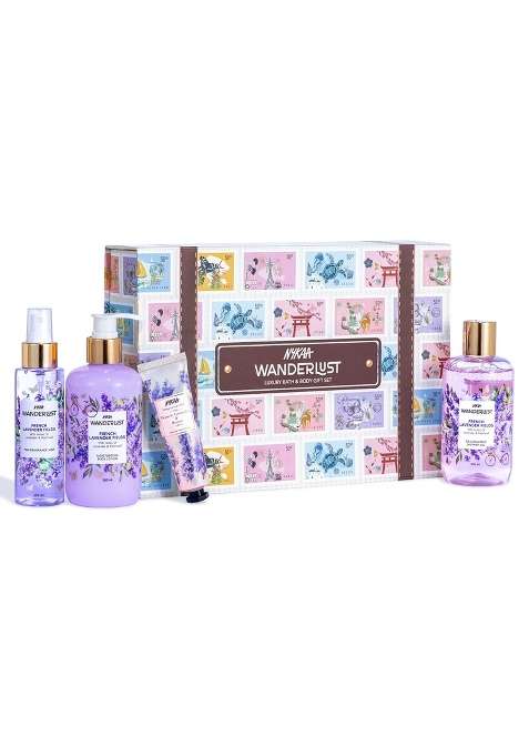 Nykaa Wanderlust French Lavender Luxury Bath and Body Care Gift Set Box Pack of 4
