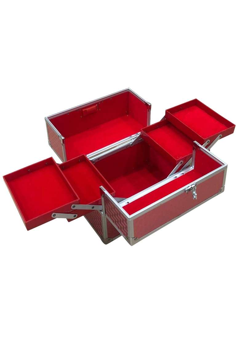 Adson Professional Beauty Make Up Cosmetic Vanity Box Case Pink 25 X 15 X 30 CM - Indya
