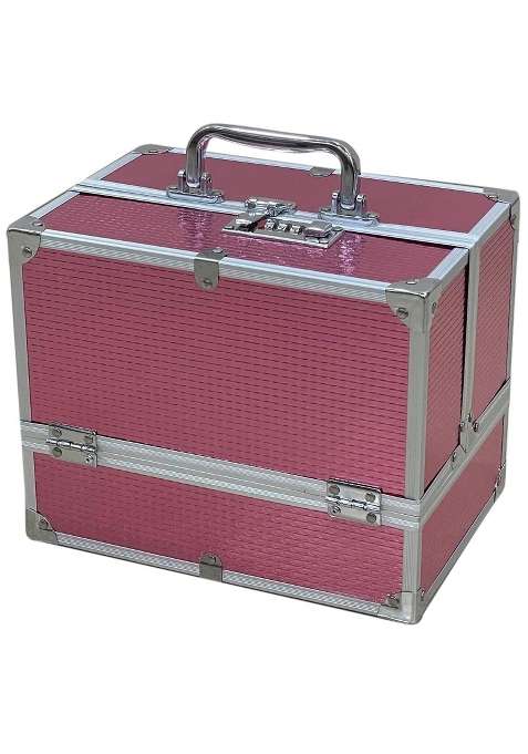 Adson Professional Beauty Make Up Cosmetic Vanity Box Case Pink 25 X 15 X 30 CM