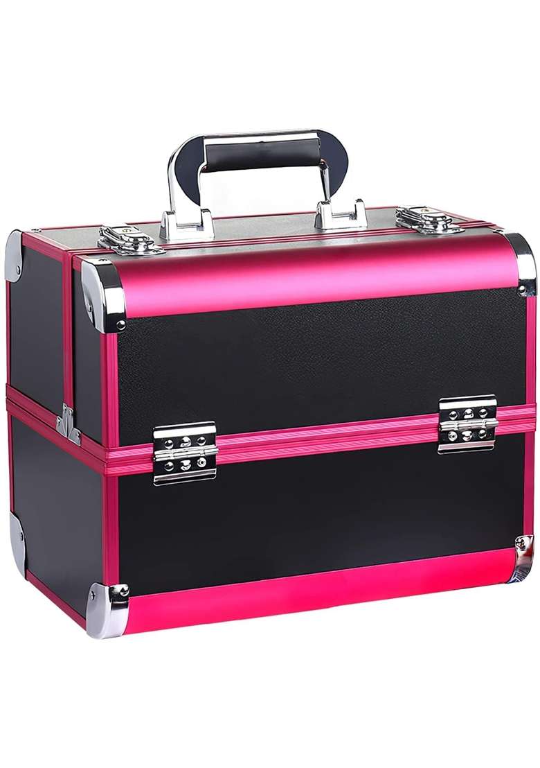 Adson Professional Makeup Box Cosmetics Case Jewelry Organiser Vanity Make Up Storage Box Beauty Train Case - Indya