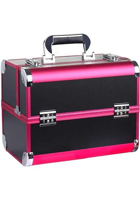 Adson Professional Makeup Box Cosmetics Case Jewelry Organiser Vanity Make Up Storage Box Beauty Train Case
