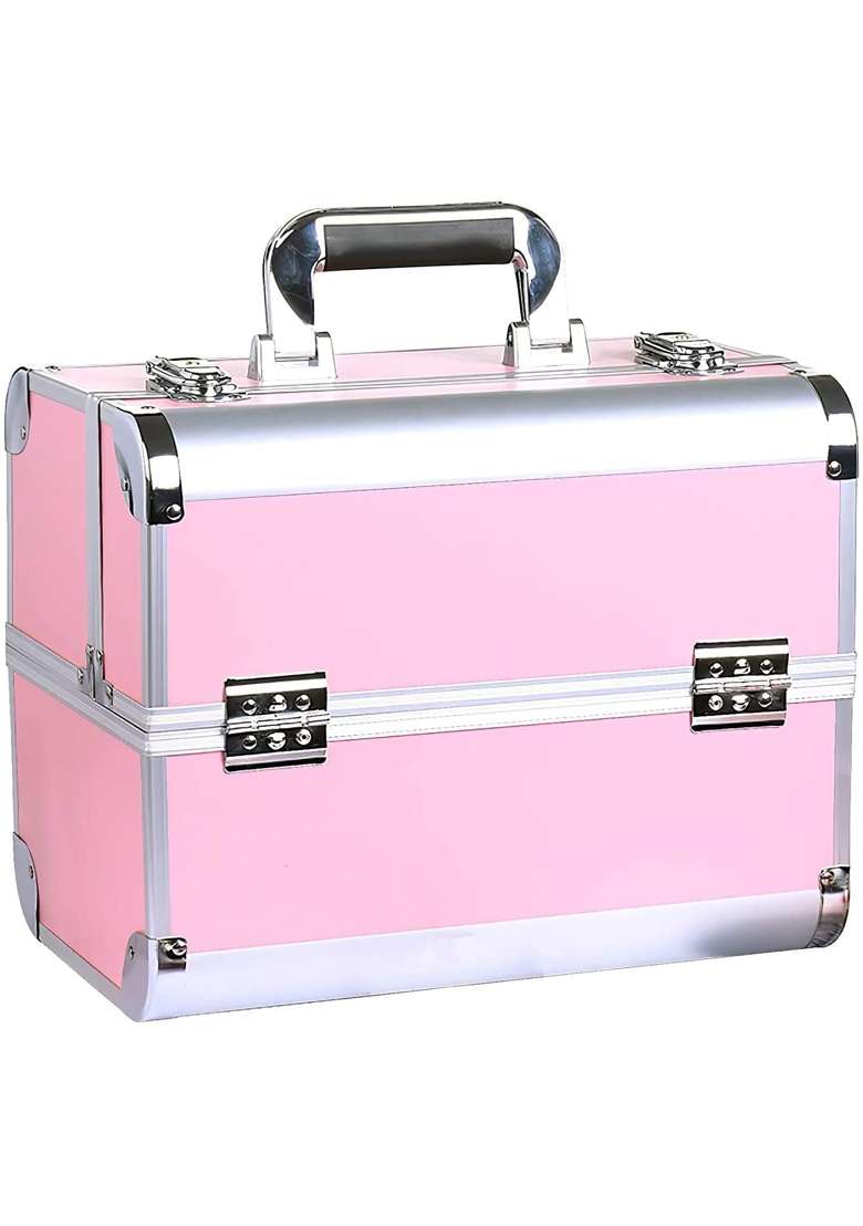 Adson Professional Beauty Makeup Cosmetic Vanity Case Box Light Pink - Indya