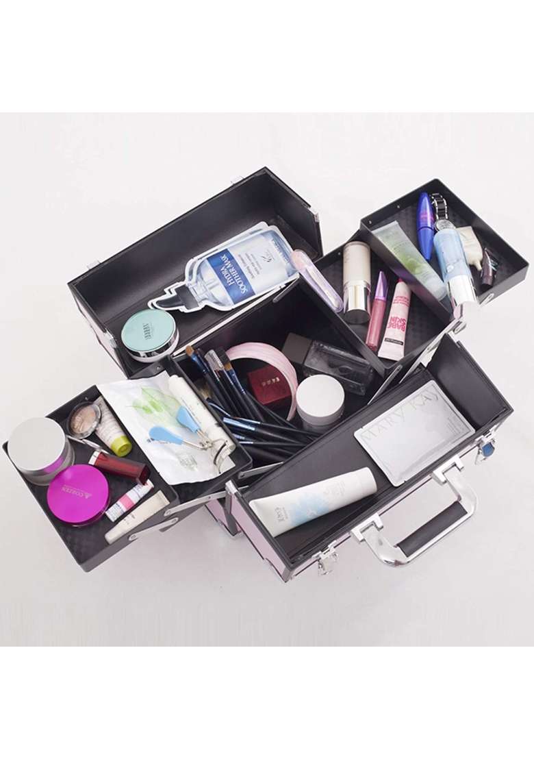 Adson Professional Beauty Makeup Cosmetic Vanity Case Box Light Pink - Indya