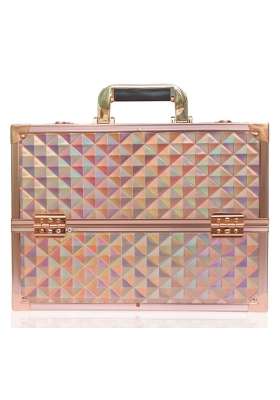 Adson Professional Beauty Makeup Cosmetic Vanity Case Box Rose Gold