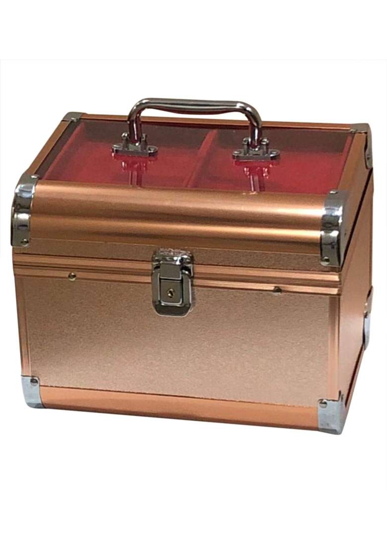 Adson Professional Beauty Makeup Cosmetic Vanity Case Box Rose Gold - Indya