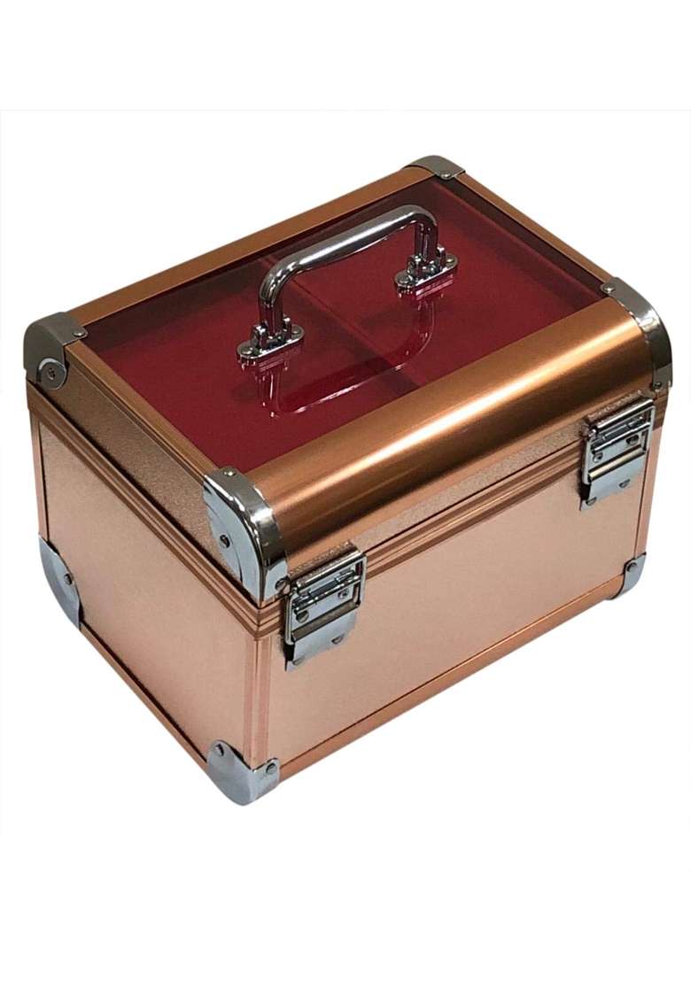 Adson Professional Beauty Makeup Cosmetic Vanity Case Box Rose Gold - Indya