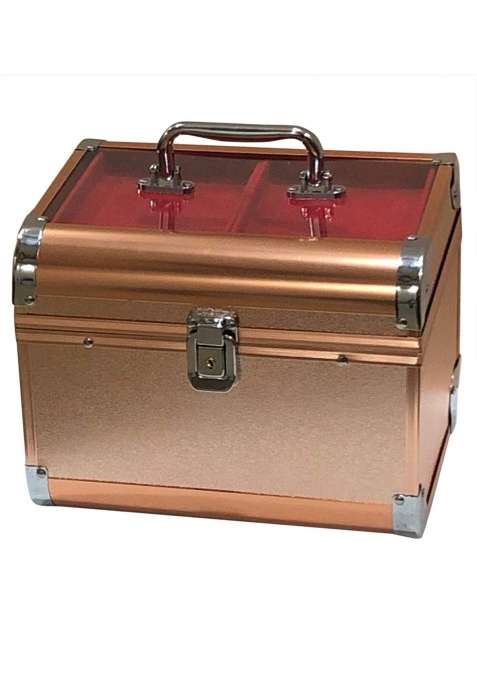 Adson Professional Beauty Makeup Cosmetic Vanity Case Box Rose Gold