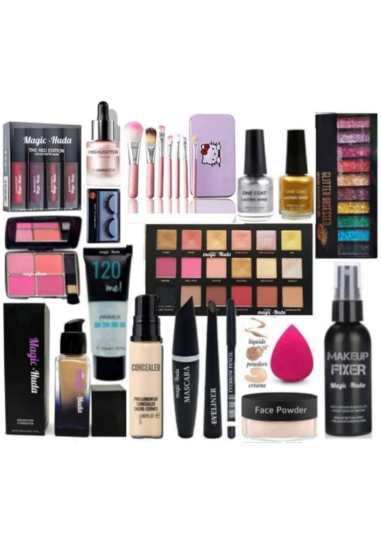 Multicolor Magic Huda HD Professional Makeup Combo Kit for Women and Girls All Products in 1 - Indya
