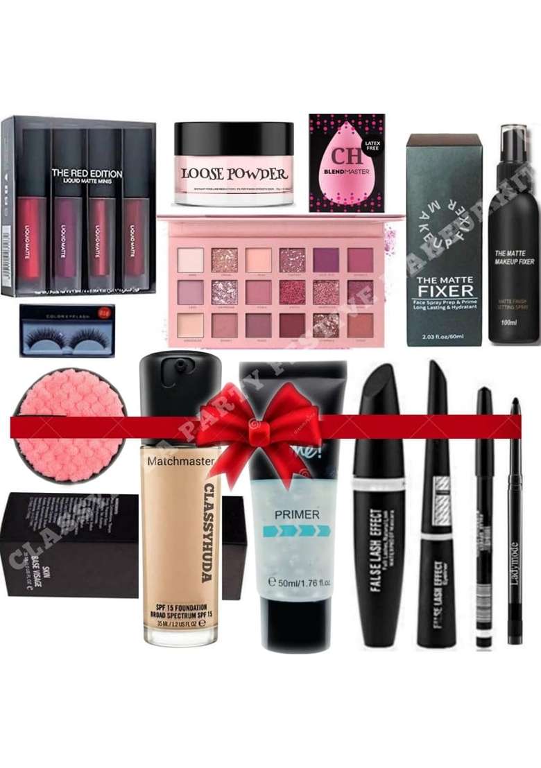 Cosmac Multicolor Bridal Makeup Kit Combo Pack of 13 - Indya