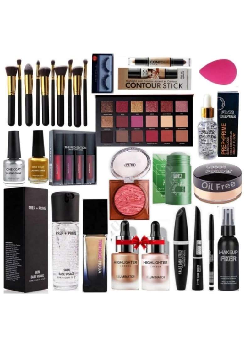 Cosmac Multicolor Bridal Makeup Kit Combo Set of 16 - Indya