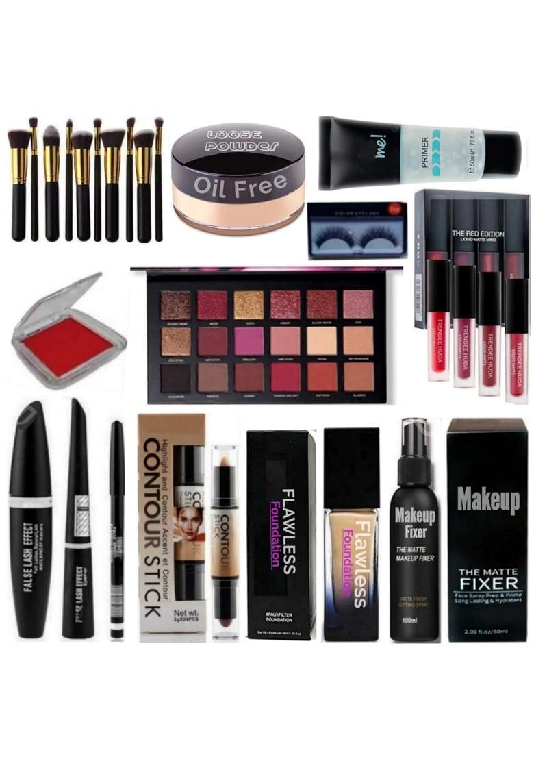 Cosmac Multicolor Bridal Makeup Kit Combo Set of 13 - Indya