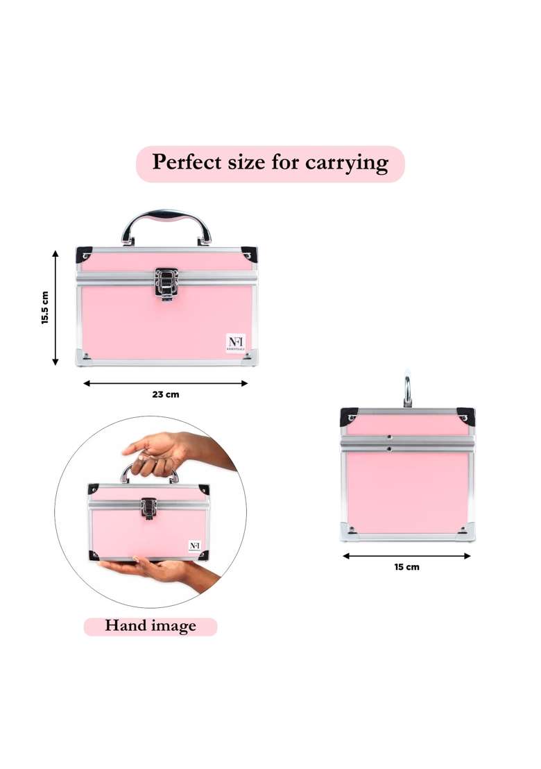 NFI Essentials Makeup Bag Cosmetic Box Bridal Box Make Up Box Trousseau Box Vanity Beauty Case Organizer - Indya