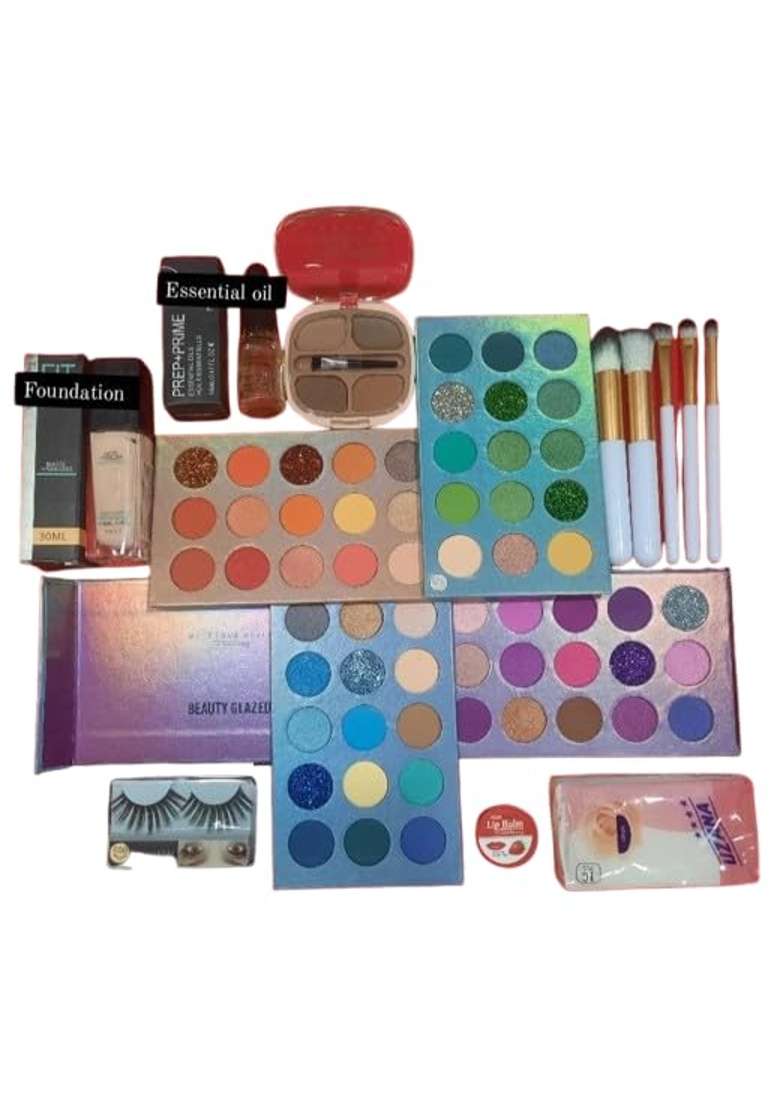 Professional Waterproof Long Lasting Beauty Parlour and Bridal Makeup Combo Kits for Women and Girls Set of 11 - Indya