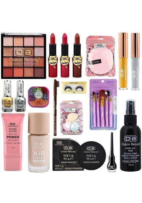 OB Ocean Beauty Professional Complete Branded Waterproof Products Full Coverage Bridal HD High Face Makeup Kit