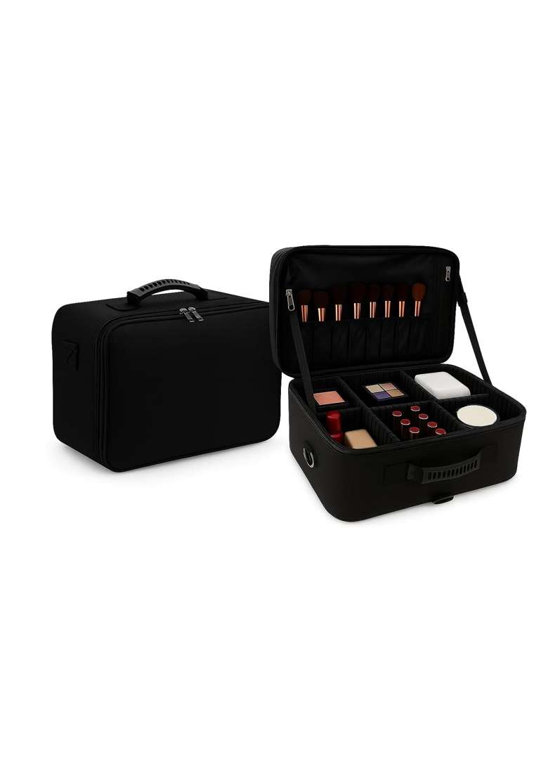 Coslifestore Black Professional Vanity Box Bridal Kit Organizer Without Wheels - Indya
