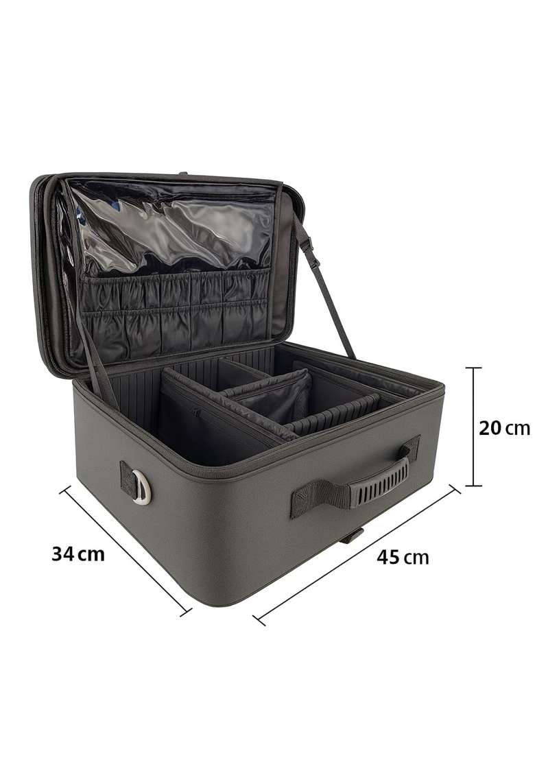 Coslifestore Black Professional Vanity Box Bridal Kit Organizer Without Wheels - Indya