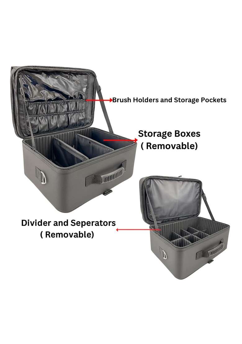 Coslifestore Black Professional Vanity Box Bridal Kit Organizer Without Wheels - Indya