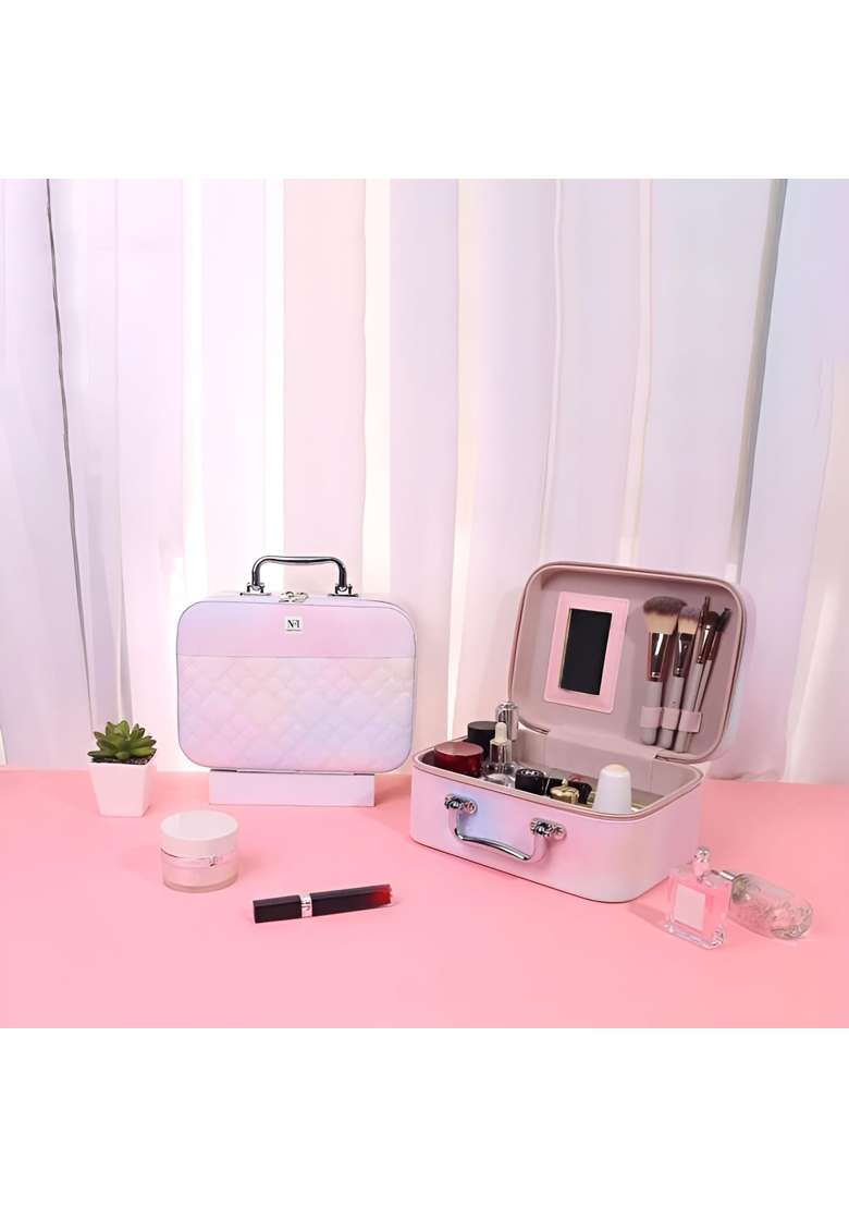NFI Essentials PU Leather Printedcasual Makeup Box Cosmetic Box Jewellery Bridal Box Trousseau Box Set of 2 - Indya