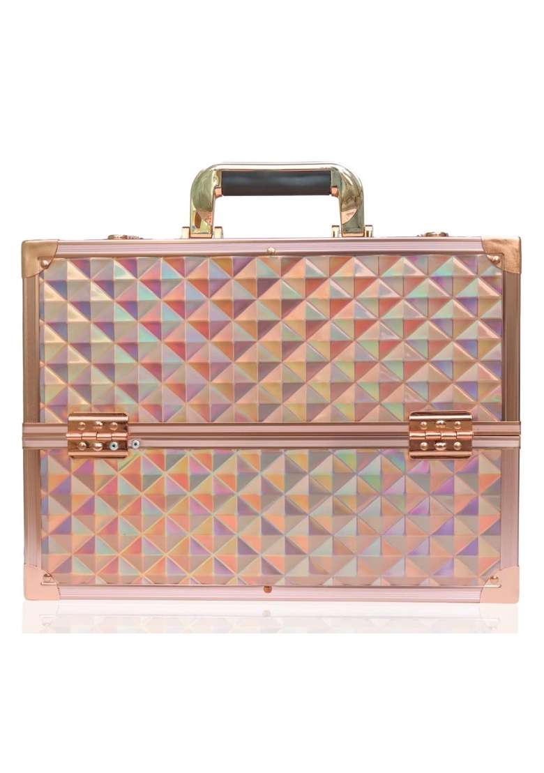 Adson Professional Beauty Makeup Cosmetic Vanity Case Box Rose Gold 4 - Indya