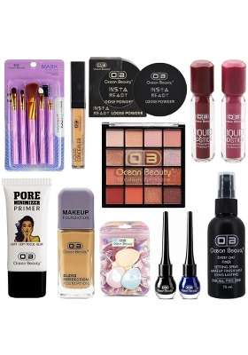 OB Ocean Beauty Professional Complete Branded Waterproof Products Full Coverage Bridal HD High Face Makeup Kit