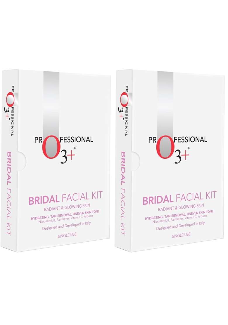 O3 Plus Bridal Facial Kit for Radiant and Glowing Skin Suitable for All Skin Types 60G Plus 69ML Pack of 2 - Indya