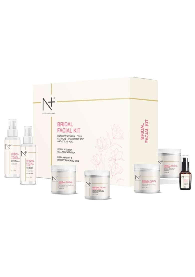 N PLUS Bridal Facial Kit Enriched with Pink Lotus Extracts Plus Hyaluronic Acid and Azelaic Acid - Indya