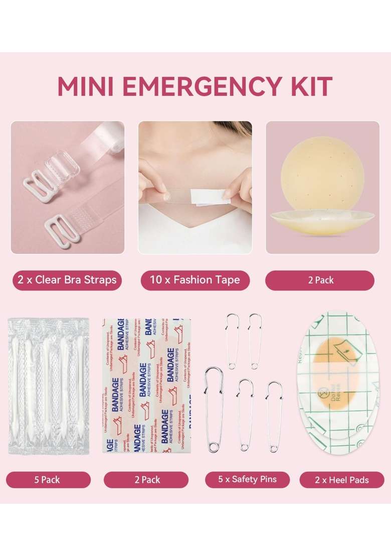 Degmongee White Bridal Emergency Kit for Wedding Day 60 Plus Wedding Essentials Survival Set for Team Bride - Indya