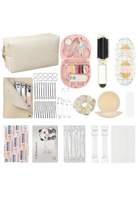 Degmongee White Bridal Emergency Kit for Wedding Day 60 Plus Wedding Essentials Survival Set for Team Bride