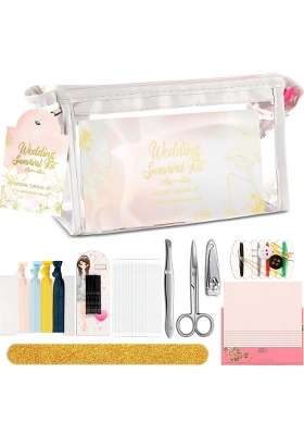 Chumia 132 Pieces Wedding Survival Kit Wedding Day Bridal Emergency Kit Bridal Party Proposal Gift Mini