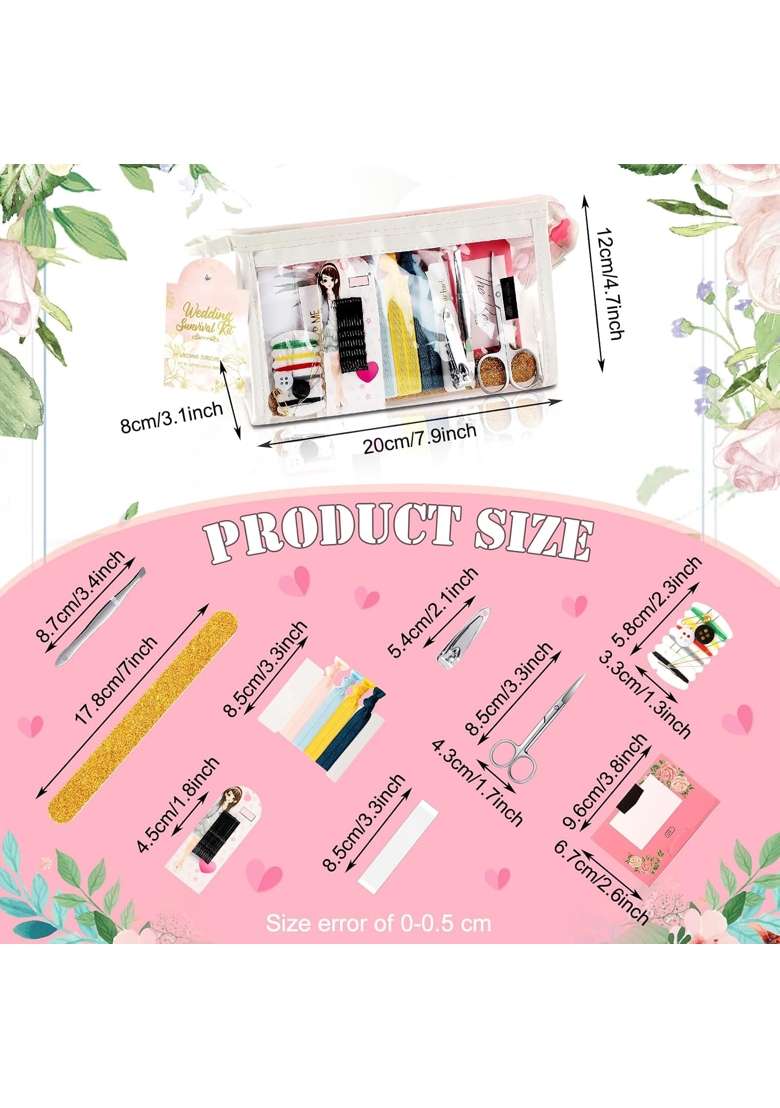 Chumia 132 Pieces Wedding Survival Kit Wedding Day Bridal Emergency Kit Bridal Party Proposal Gift Mini - Indya