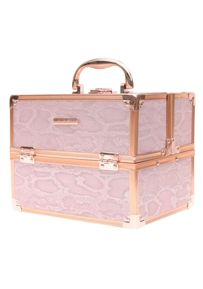 Adson Professional Beauty Makeup Cosmetic Vanity Case Box Rose Gold Colour - Indya