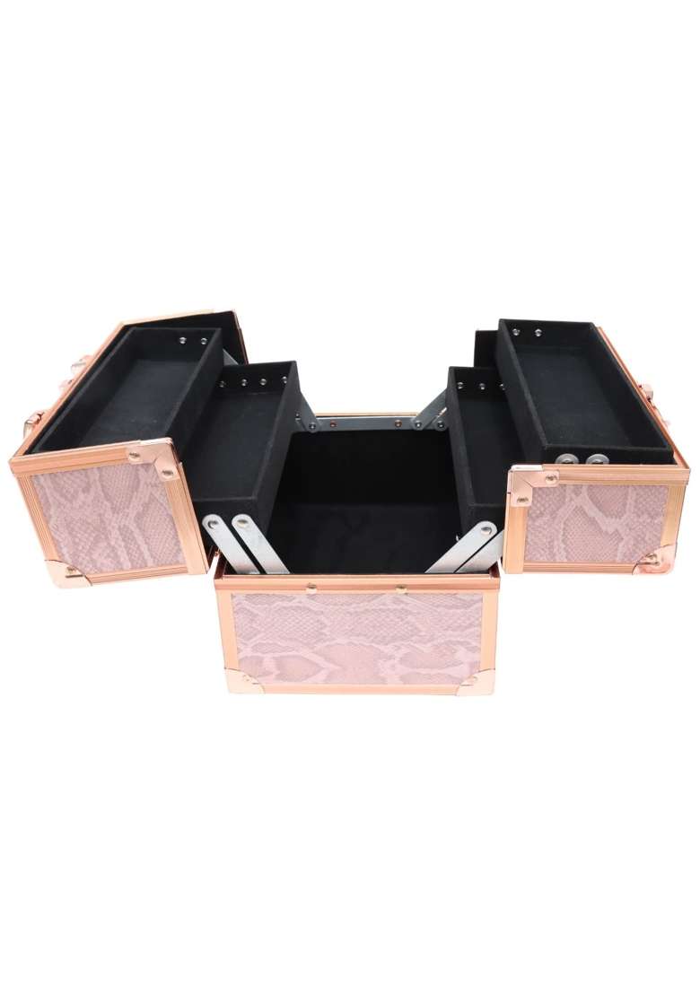 Adson Professional Beauty Makeup Cosmetic Vanity Case Box Rose Gold Colour - Indya